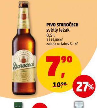 Penny Market Pivo staročech světlý ležák nabídka