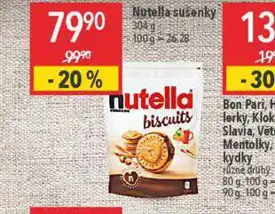 Globus Nutella sušenky nabídka