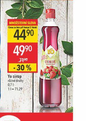 Globus Yo sirup nabídka