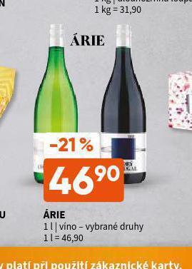 Terno Árie víno nabídka