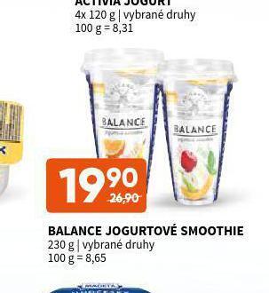 Terno Balance jogurtové smoothie nabídka