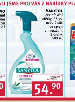 Rossmann Sanytol dezinfekční čistič nabídka