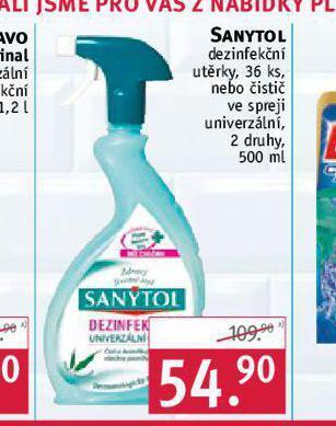 Rossmann Sanytol dezinfekční utěrky nabídka