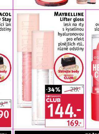 Rossmann Maybelline lesk na rty nabídka