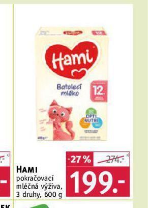 Rossmann Hami pokračovací mléčná výživa nabídka