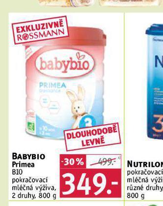 Rossmann Babybio primea bio pokračovací mléčná výživa nabídka