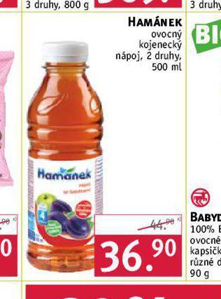 Rossmann Hamánek ovocný kojenecký nápoj nabídka