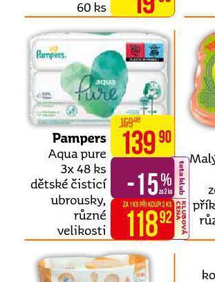 Teta Pampers dětské vlhčené ubrousky nabídka