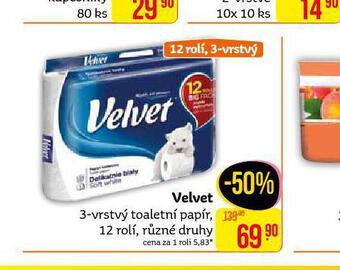 Teta Velvet toaletní papír nabídka