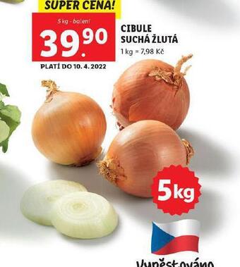 Lidl Cibule suchá žlutá nabídka
