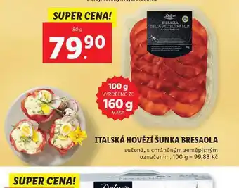Lidl Italská hovězí šunka bresaola nabídka