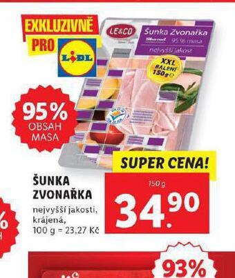 Lidl Šunka zvonařka nabídka