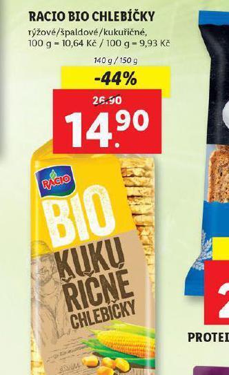 Lidl Racio bio chlebíčky nabídka