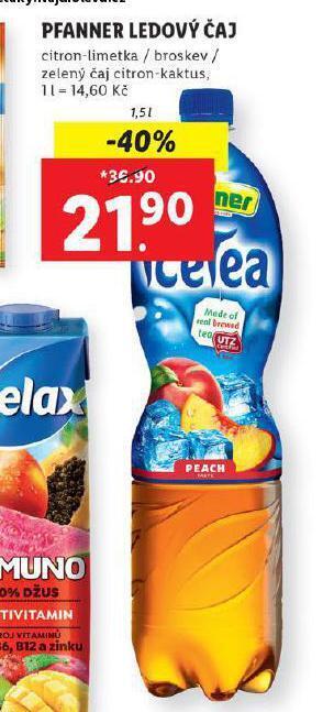 Lidl Pfanner ledový čaj nabídka