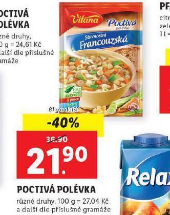 Lidl Vitana poctivá polévka nabídka