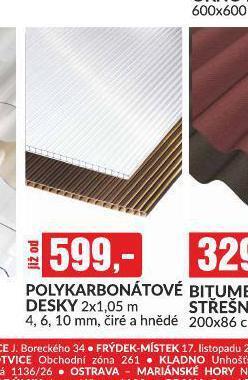 Baumax Polykarbonátové desky nabídka