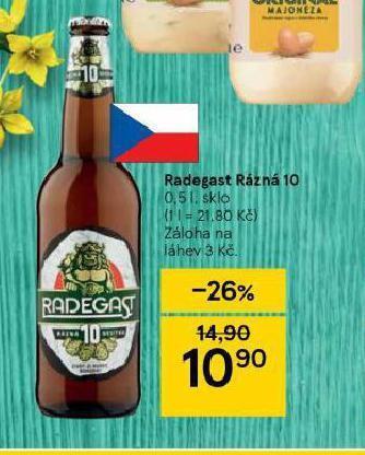 Tesco Pivo radegast rázná 10 nabídka