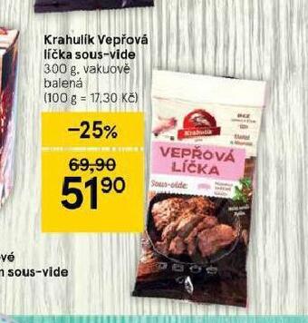 Tesco Krahulík vepřová líčka sous vide nabídka