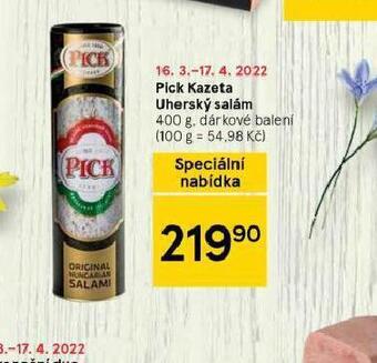 Tesco Pick kazeta uherský salám nabídka