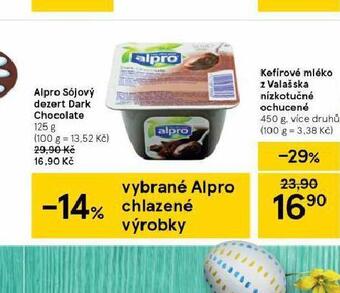 Tesco Alpro sójový dezert dark chocolate nabídka