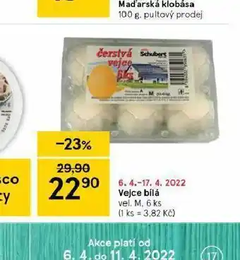 Tesco Vejce bílá m 6 ks nabídka