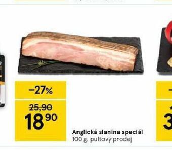 Tesco Anglická slanina speciál nabídka