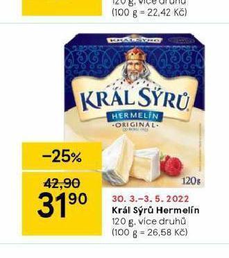Tesco Král sýrů hermelín nabídka