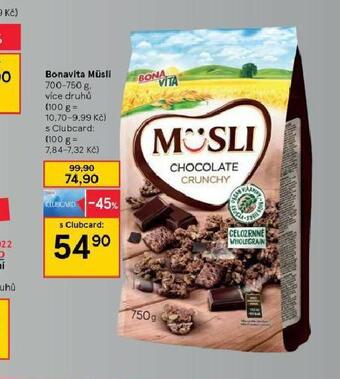 Tesco Bonavita müsli nabídka
