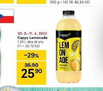 Tesco Cappy lemonade nabídka