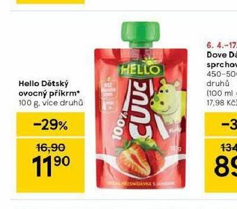 Tesco Hello dětský ovocný příkrm nabídka