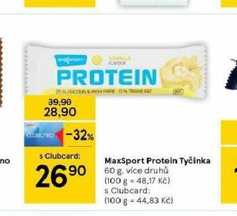 Tesco Maxsport protein tyčinka nabídka