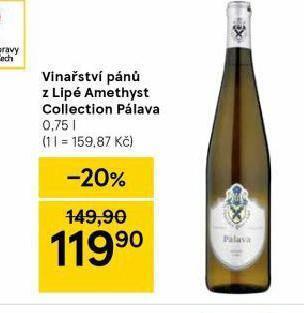 Tesco Vinařství pánů z lipé amethyst collection pálava nabídka
