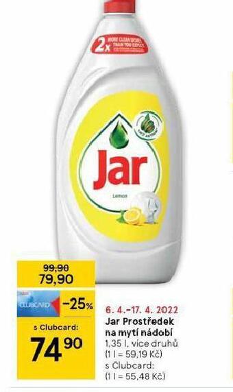 Tesco Jar prostředek na mytí nádobí nabídka