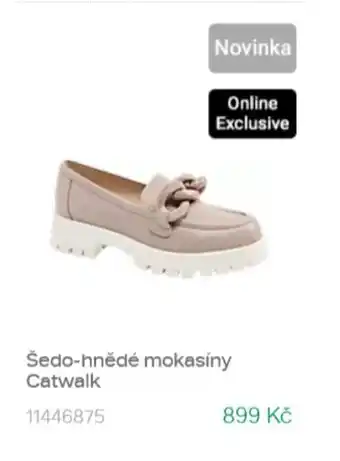 Šedo-hnědé mokasiny Catwalk