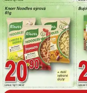 Lidl Knorr noodles sýrová nabídka