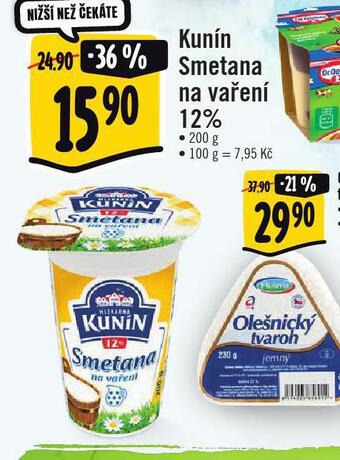 Jip Kunín smetana na vaření 12% nabídka