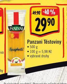 Albert Panzani těstoviny nabídka