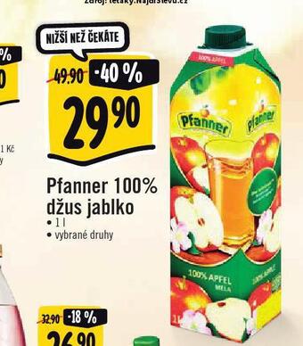 Albert Pfanner 100% džus nabídka