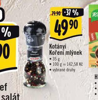 Albert Kotányi koření nabídka