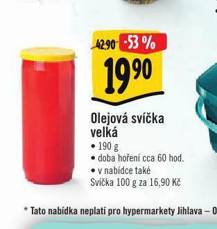 Albert Olejová svíčka nabídka