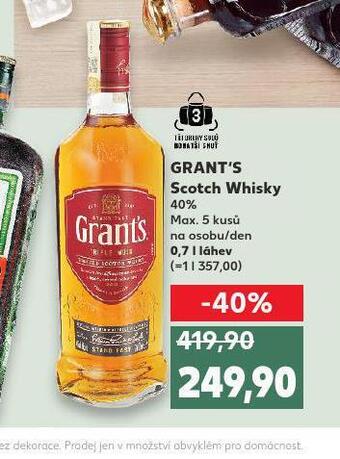Kaufland Grant´s scotch whisky nabídka