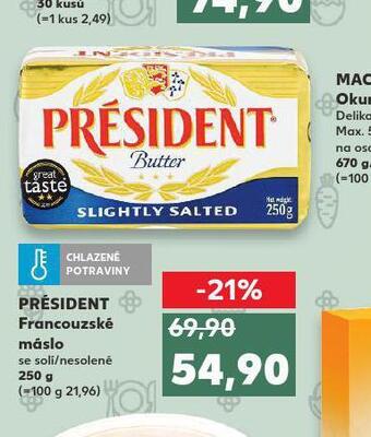 Kaufland Président francouzské máslo nabídka