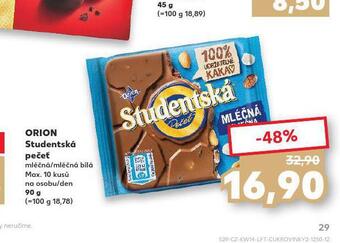 Kaufland Orion studentská pečeť nabídka