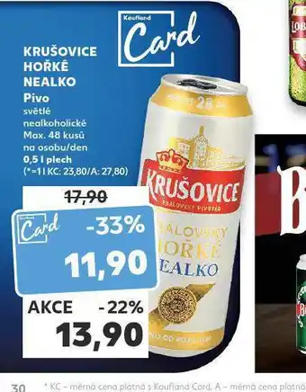 Kaufland Pivo krušovice hořské nealko nabídka