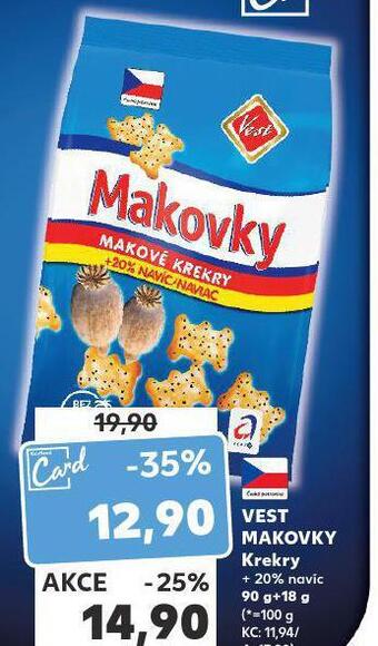 Kaufland Vest makovky krekry nabídka