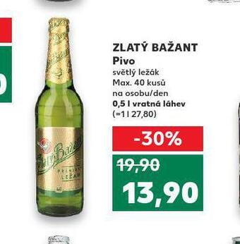 Kaufland Pivo zlatý bažant nabídka