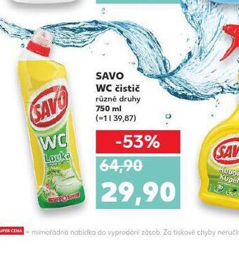 Kaufland Savo wc čistič nabídka