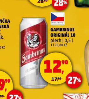 Penny Market Pivo gambrinus nabídka