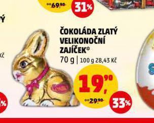 Penny Market Čokoláda zlatý velikonoční zajíček nabídka