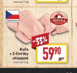 Billa Kuře + 2 čtvrtky nabídka
